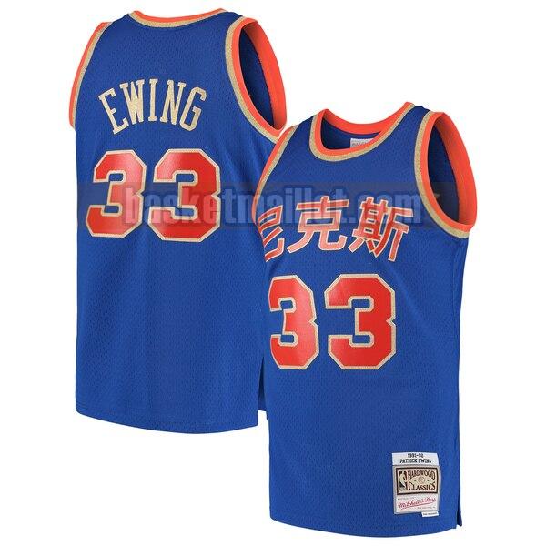 Maillot nba New York Knicks 2019 Nouvel an chinois Swingman Homme Patrick Ewing 33 Bleu