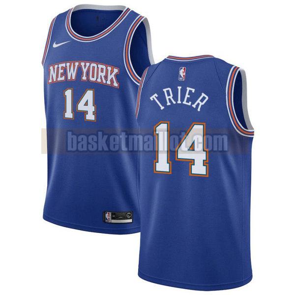 Maillot nba New York Knicks 2020-21 saison déclaration Homme Allonzo Trier 14 Bleu