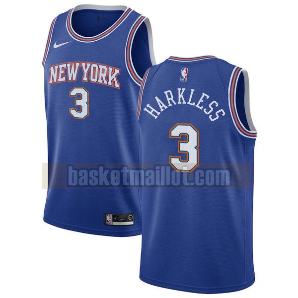 Maillot nba New York Knicks 2020-21 saison déclaration Homme Maurice Harkless 3 Bleu