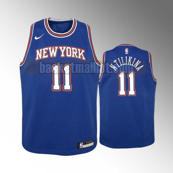 Maillot nba New York Knicks 2020-21 saison déclaration enfant Frank Ntilikina 11 Bleu