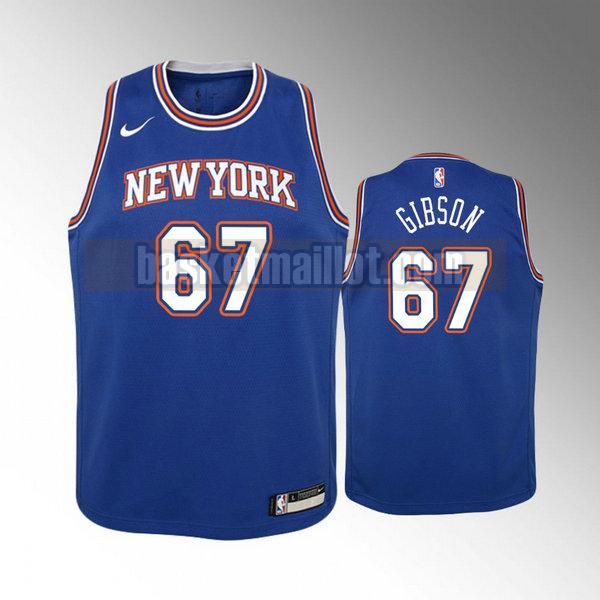 Maillot nba New York Knicks 2020-21 saison déclaration enfant Taj Gibson 67 Bleu
