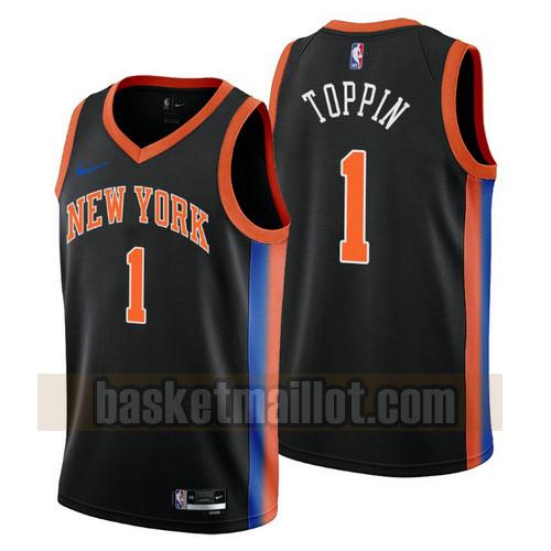Maillot nba New York Knicks 2022-2023 City Edition Homme Obi Toppin 1 Noir