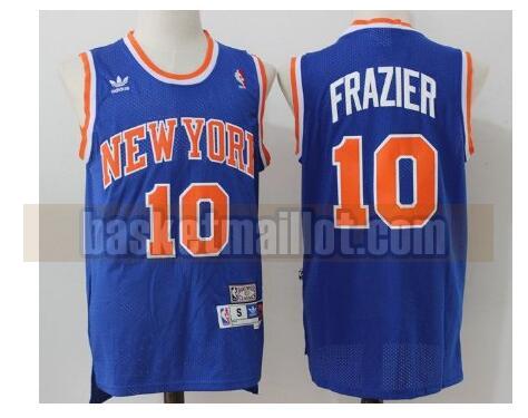 Maillot nba New York Knicks Basketball Homme Walt Frazier Player 10 Bleu