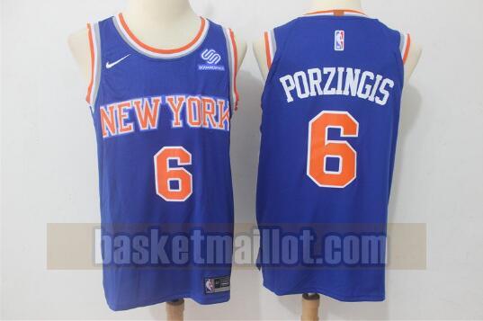 Maillot nba New York Knicks Homme Kristaps Porzingis 6 Bleu