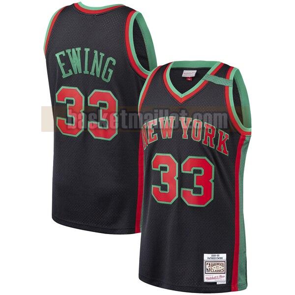Maillot nba New York Knicks Noël Collection Swingan Homme Patrick Ewing 33 Noir