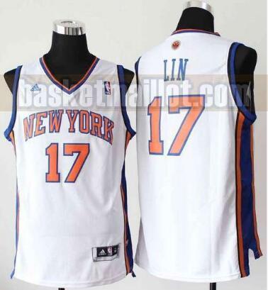 Maillot nba New York Knicks Retour Homme Jeremy Lin 17 Blanc