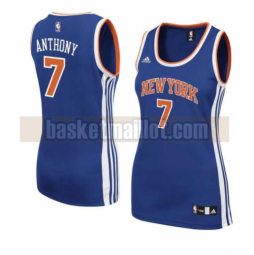 Maillot nba New York Knicks Réplique Femme Carmelo Anthony 7 Bleu