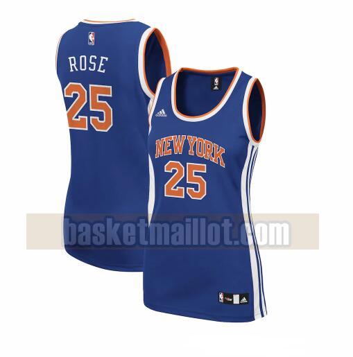 Maillot nba New York Knicks Réplique Femme Derrick Rose 25 Bleu