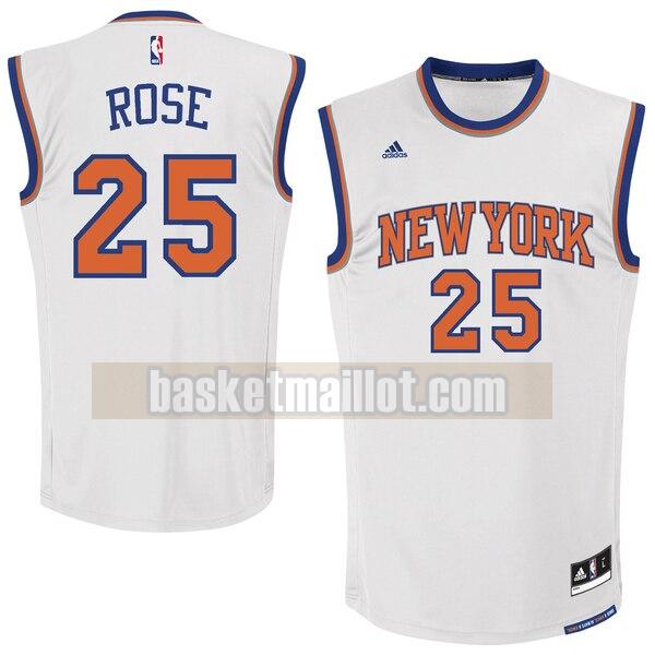 Maillot nba New York Knicks Réplique Homme Derrick Rose 25 Blanc