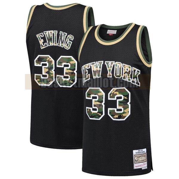 Maillot nba New York Knicks Straight Fire Camo Swingman Homme Patrick Ewing 33 Noir