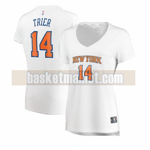 Maillot nba New York Knicks association edition Femme Allonzo Trier 14 Blanc