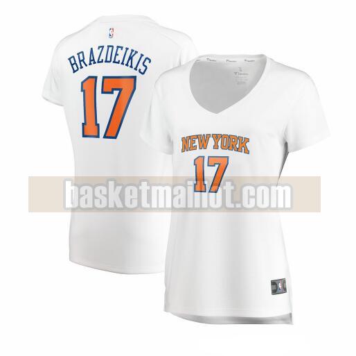 Maillot nba New York Knicks association edition Femme Ignas Brazdeikis 17 Blanc