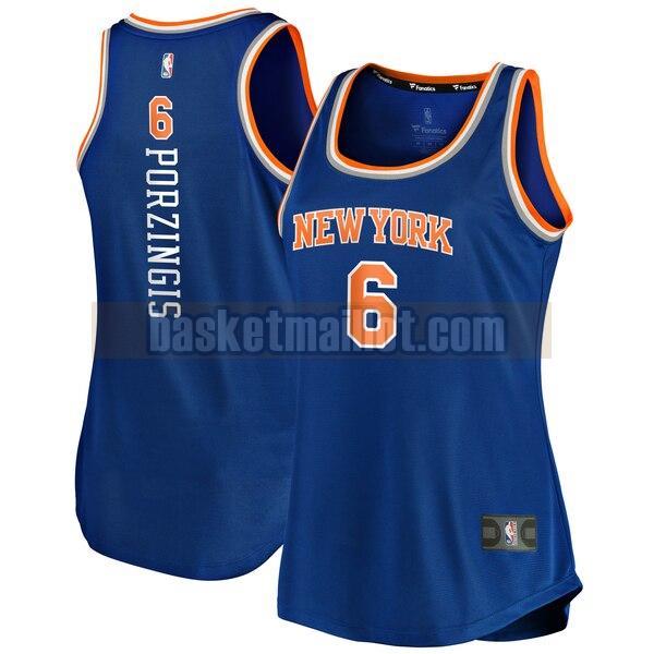Maillot nba New York Knicks icon edition Femme Kristaps Porzingis 6 Bleu