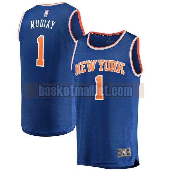 Maillot nba New York Knicks icon edition Homme Emmanuel Mudiay 1 Bleu