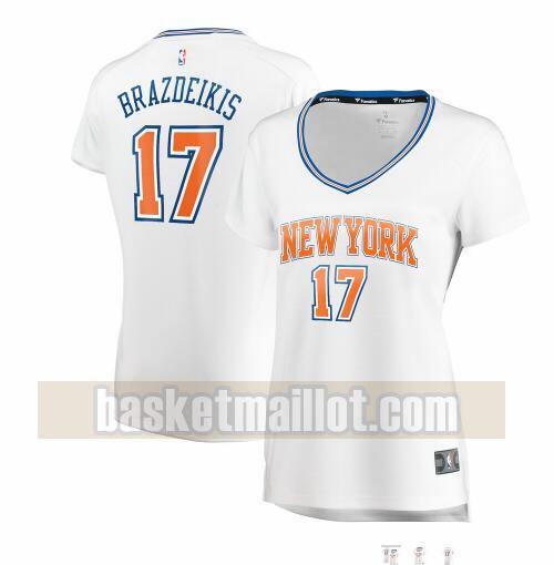Maillot nba New York Knicks statement edition Femme Ignas Brazdeikis 17 Blanc