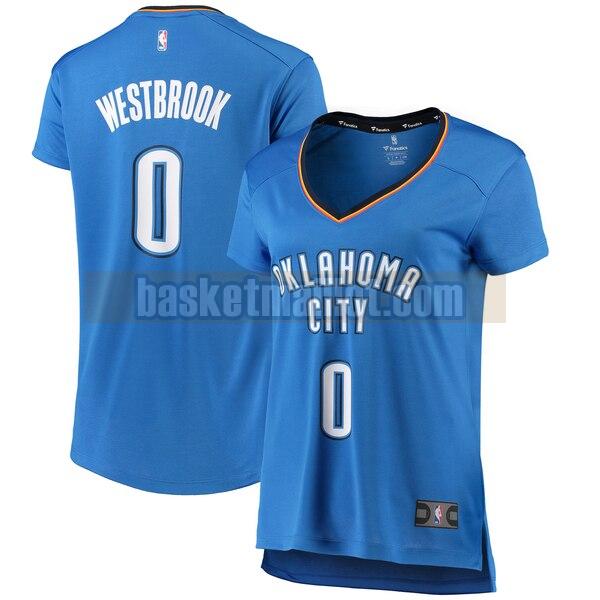Maillot nba Oklahoma City Thunder iconique Femme Russell Westbrook 0 Bleu