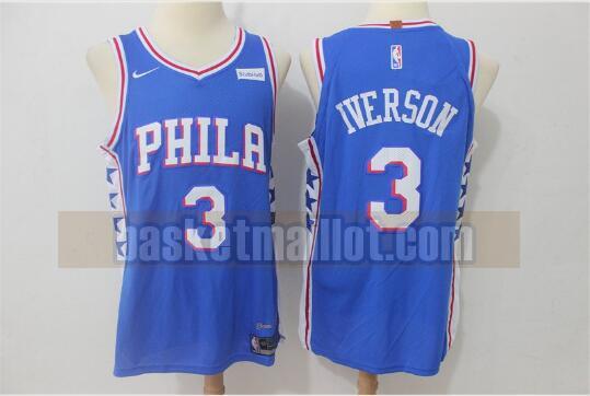 Maillot nba Philadelphia 76ers Basketball Homme Allen Iverson 3 Bleu