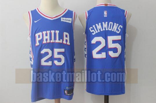 Maillot nba Philadelphia 76ers Basketball Homme Ben Simmons 25 Bleu