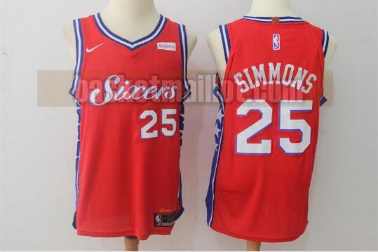 Maillot nba Philadelphia 76ers Basketball Homme Ben Simmons 25 Rouge