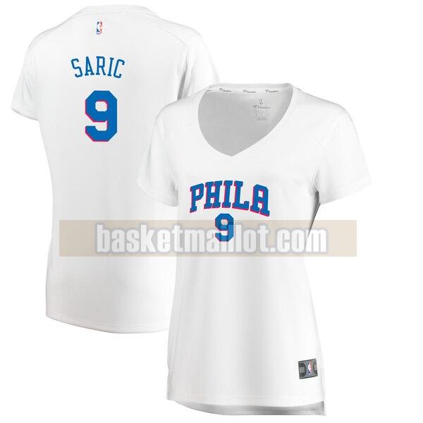 Maillot nba Philadelphia 76ers association edition Femme Dario Saric 9 Blanc