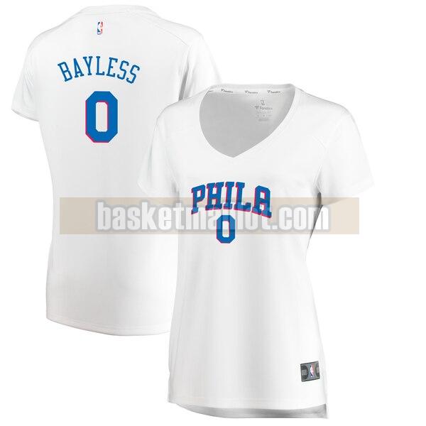Maillot nba Philadelphia 76ers association edition Femme Jerryd Bayless 0 Blanc