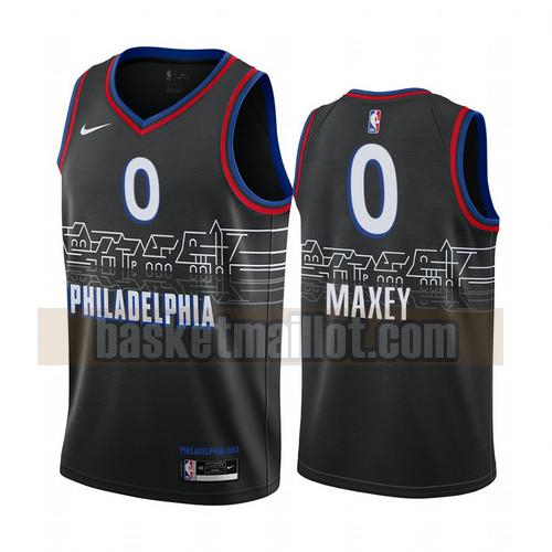 Maillot nba Philadelphia 76ers Édition City 2020-21 Homme Tyrese Maxey 0 Noir