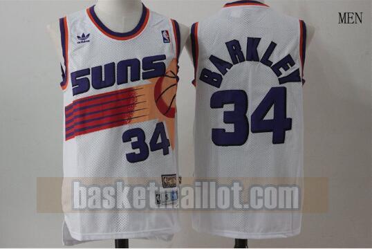Maillot nba Phoenix Suns Basketball Homme Charles Barkley 34 Blanc