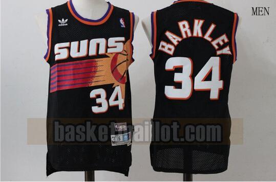 Maillot nba Phoenix Suns Basketball Homme Charles Barkley 34 Noir
