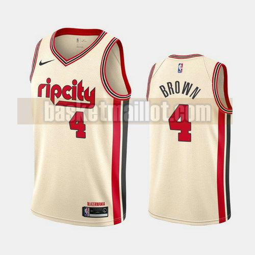 Maillot nba Portland Trail Blazers 2019-20 City Rip Cream Homme Moses Brown 4 Blanc