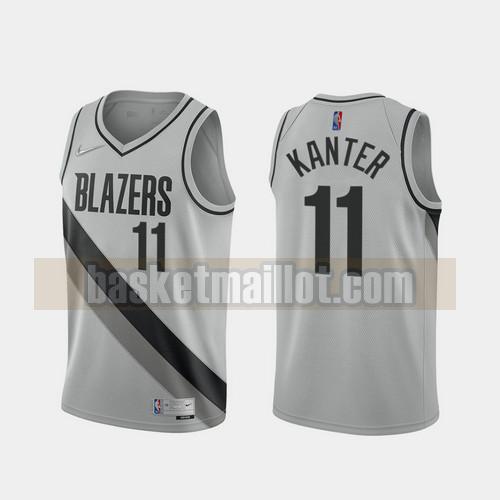 Maillot nba Portland Trail Blazers 2020-21 Earned Edition Homme Enes Kanter 11 gris