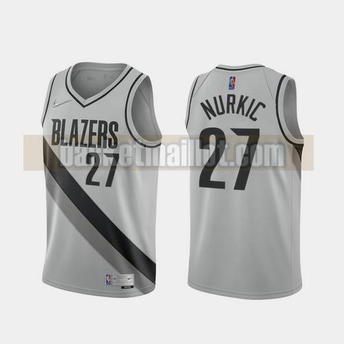 Maillot nba Portland Trail Blazers 2020-21 Earned Edition Homme Jusuf Nurkic 27 gris