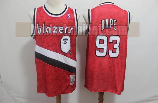 Maillot nba Portland Trail Blazers Basketball Homme BIG APE Jointly 93 Rouge