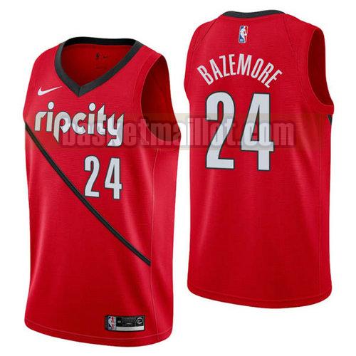 Maillot nba Portland Trail Blazers Earned 2019 Homme Kent Bazemore 24 Rouge