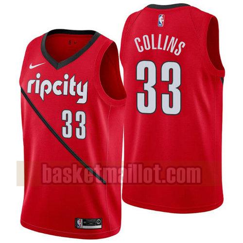 Maillot nba Portland Trail Blazers Earned 2019 Homme Zach Collins 33 Rouge