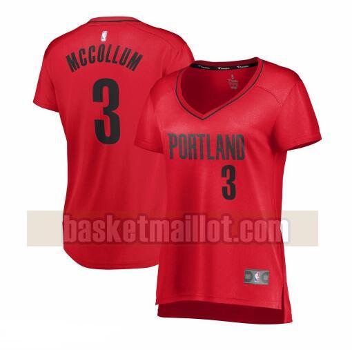 Maillot nba Portland Trail Blazers statement edition Femme C.J. McCollum 3 Rouge