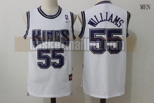 Maillot nba Sacramento Kings Basketball Homme Jason Williams 55 Blanc