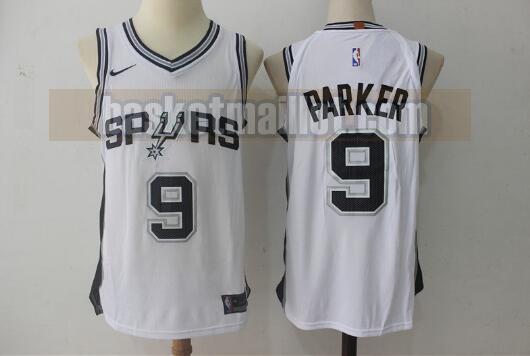 Maillot nba San Antonio Spurs Basketball Homme Tony Parker 9 Blanc