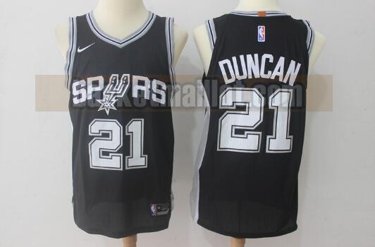 Maillot nba San Antonio Spurs Basketball pas cher Homme Tim Duncan 21 Noir