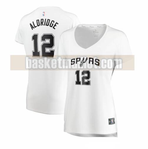 Maillot nba San Antonio Spurs association edition Femme LaMarcus Aldridge 12 Blanc