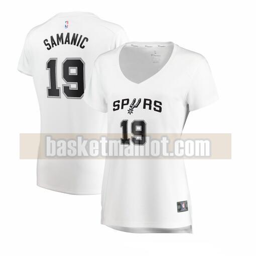 Maillot nba San Antonio Spurs association edition Femme Luka Samanic 19 Blanc