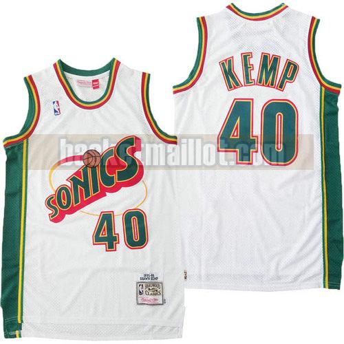Maillot nba Seattle Supersonics clásico 2018-19 Homme Shawn Kemp 40 White