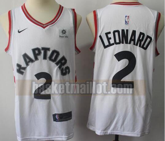 Maillot nba Toronto Raptors Basketball pas cher Homme Kawhi Leonard 2 Blanc
