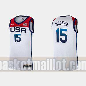 Maillot nba USA 2021 tokyo Homme devin booker 15 Blanc