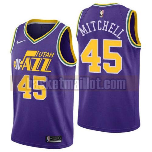 Maillot nba Utah Jazz 2018-19 Homme Donovan Mitchell 45 porpora