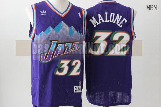Maillot nba Utah Jazz Basketball Homme Karl Malone 32 Pourpre