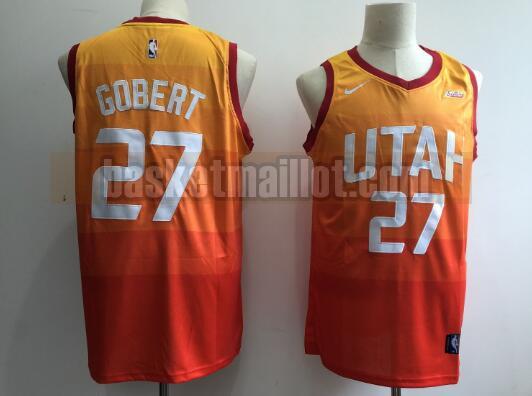 Maillot nba Utah Jazz Basketball Homme Rudy Gobert 27 Orange
