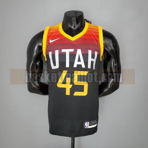Maillot nba Utah Jazz Ville Édition 2021 Homme MITHCELL 45 Noir rouge