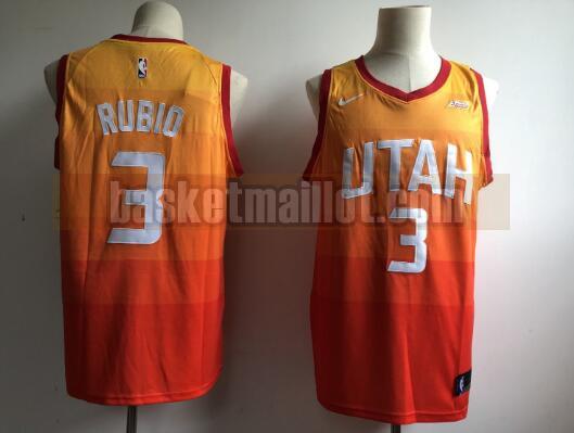 Maillot nba Utah Jazz Édition de la ville Homme Ricky Rulio 3 Orange