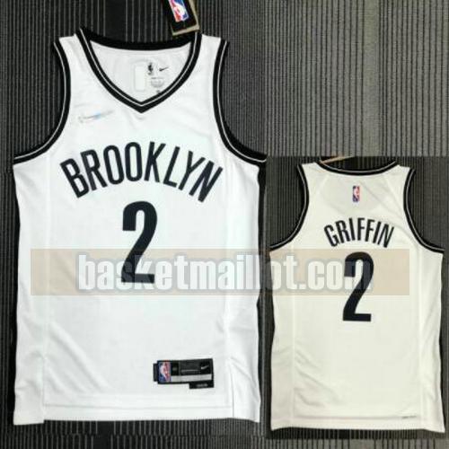 Maillot pas cher nba Brooklyn Nets 21-22 75e anniversaire Homme GRIFFIN 2 blanche