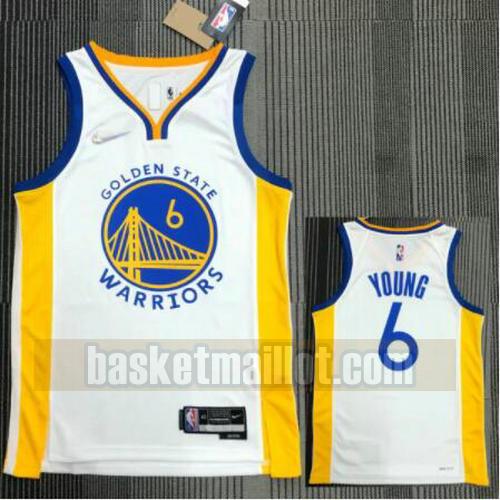 Maillot pas cher nba Golden State Warriors 21-22 75e anniversaire Homme YOUNG 6 blanche